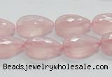 CRQ85 15.5 inches 13*18mm faceted teardrop natural rose quartz beads