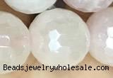 CRQ863 15 inches 12mm faceted round AB-color rose quartz beads