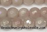 CRQ865 15 inches 6mm faceted round AB-color rose quartz beads