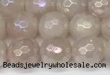 CRQ866 15 inches 8mm faceted round AB-color rose quartz beads