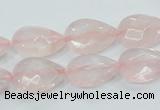 CRQ87 15.5 inches 12*18mm faceted teardrop natural rose quartz beads