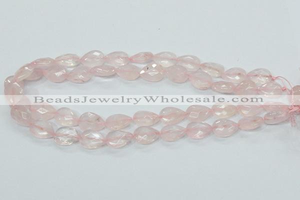 CRQ87 15.5 inches 12*18mm faceted teardrop natural rose quartz beads