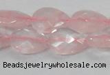 CRQ88 15.5 inches 13*18mm faceted teardrop natural rose quartz beads