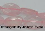 CRQ92 15.5 inches 18*25mm faceted oval natural rose quartz beads