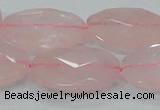 CRQ93 15.5 inches 22*30mm faceted oval natural rose quartz beads