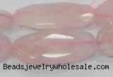 CRQ94 15.5 inches 20*40mm faceted oval natural rose quartz beads