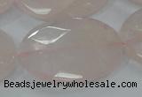 CRQ95 15.5 inches 30*40mm faceted oval natural rose quartz beads