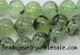 CRU101 15.5 inches 12mm round green rutilated quartz beads wholesale