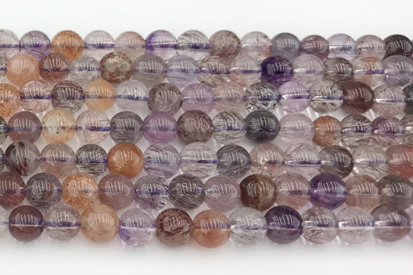 CRU1010 15.5 inches 6mm round mixed rutilated quartz beads