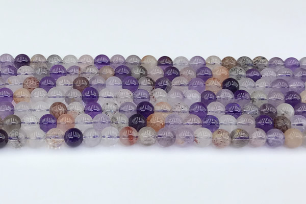 CRU1012 15.5 inches 6mm round mixed rutilated quartz beads