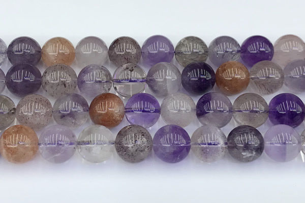 CRU1014 15.5 inches 10mm round mixed rutilated quartz beads