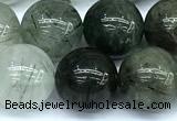 CRU1044 15 inches 12mm round green rutilated quartz beads