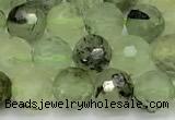 CRU1076 15 inches 8mm faceted round green rutilated quartz beads