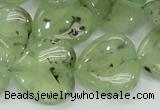 CRU108 15.5 inches 20*20mm heart green rutilated quartz beads