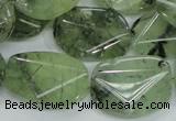 CRU114 15.5 inches 18*26mm faceted freefrom green rutilated quartz beads