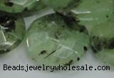 CRU117 15.5 inches 30mm faceted coin green rutilated quartz beads