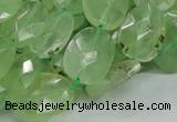 CRU119 15.5 inches 13*17mm faceted freeform green rutilated quartz beads