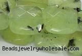 CRU121 15.5 inches 25*25mm faceted square green rutilated quartz beads