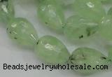 CRU126 15.5 inches 13*19mm faceted teardrop green rutilated quartz beads