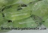 CRU128 15.5 inches 17*33mm faceted rectangle green rutilated quartz beads