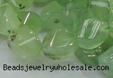 CRU131 15.5 inches 10*15mm twisted green rutilated quartz beads