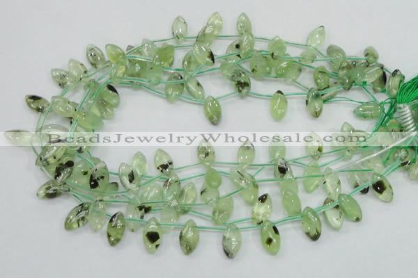 CRU136 15.5 inches 9*17mm marquise green rutilated quartz beads