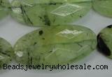 CRU141 15.5 inches 20*40mm faceted oval green rutilated quartz beads