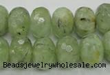 CRU143 15.5 inches 13*18mm faceted rondelle green rutilated quartz beads