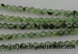 CRU150 15.5 inches 4mm faceted round green rutilated quartz beads