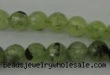 CRU153 15.5 inches 10mm faceted round green rutilated quartz beads