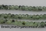 CRU161 15.5 inches 4*6mm faceted rondelle green rutilated quartz beads