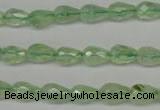 CRU170 15.5 inches 6*10mm faceted teardrop green rutilated quartz beads