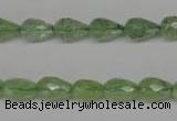 CRU171 15.5 inches 7*10mm faceted teardrop green rutilated quartz beads