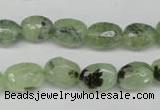 CRU178 8*10mm – 10*14mm faceted nuggets green rutilated quartz beads