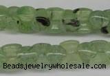 CRU180 Top-drilled 10*12mm bone green rutilated quartz beads