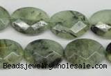 CRU190 15.5 inches 15*20mm faceted oval green rutilated quartz beads