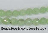 CRU201 15.5 inches 8mm faceted round green rutilated quartz beads