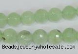 CRU204 15.5 inches 14mm faceted round green rutilated quartz beads