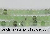 CRU205 15.5 inches 4*6mm faceted rondelle green rutilated quartz beads