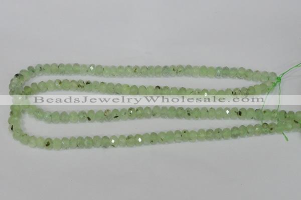 CRU206 15.5 inches 5*8mm faceted rondelle green rutilated quartz beads