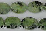 CRU208 15.5 inches 15*20mm faceted oval green rutilated quartz beads