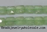 CRU212 15 inches 10*10mm faceted square green rutilated quartz beads