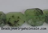 CRU223 15.5 inches 20*20mm freeform green rutilated quartz beads