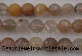 CRU403 15.5 inches 10mm faceted round Multicolor rutilated quartz beads