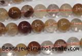 CRU454 15.5 inches 9mm round Multicolor rutilated quartz beads