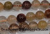 CRU455 15.5 inches 10mm round Multicolor rutilated quartz beads