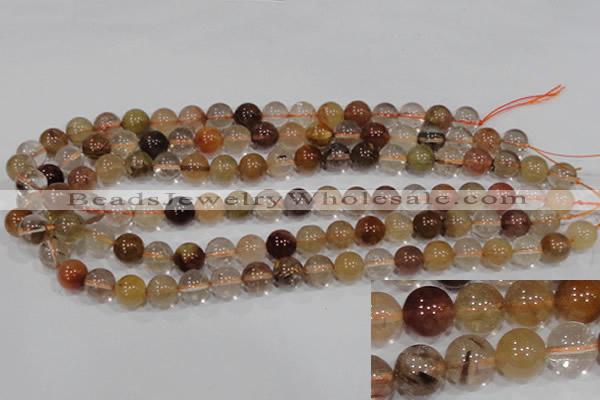 CRU455 15.5 inches 10mm round Multicolor rutilated quartz beads