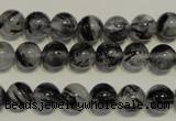 CRU502 15.5 inches 8mm round black rutilated quartz beads wholesale