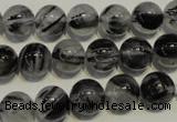 CRU503 15.5 inches 10mm round black rutilated quartz beads wholesale