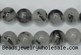 CRU53 15.5 inches 10mm round black rutilated quartz beads wholesale